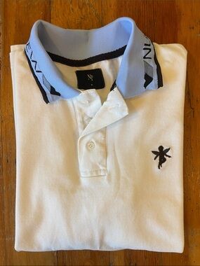 Nude Project Polo Shirt with Light Blue Contrast Collar
